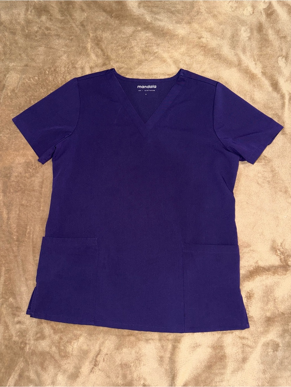 Mandala Women's V-Neck Scrub Top in Purple
